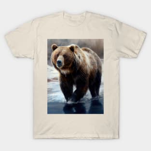 Arctic Grizzly Bear-Oil paint T-Shirt